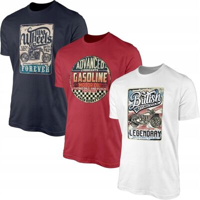GILDAN Koszulki Męskie Na Motocykl Motor 3 X T-Shirt Koszulka 100% Bawełna 3pak GILDAN Koszulki Męskie Na Motocykl Motor 3 X T-Shirt Koszulka 100% Bawełna 3pak