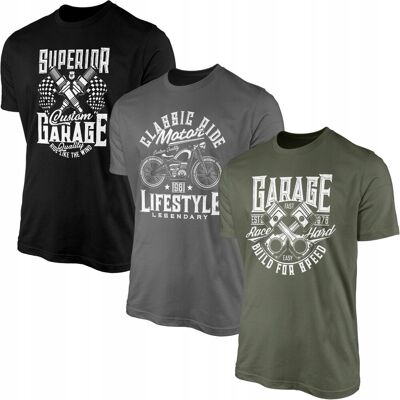 GILDAN Koszulki Męskie Na Motor Motocykl 3 X T-Shirt Koszulka 100% Bawełna 3pak GILDAN Koszulki Męskie Na Motor Motocykl 3 X T-Shirt Koszulka 100% Bawełna 3pak