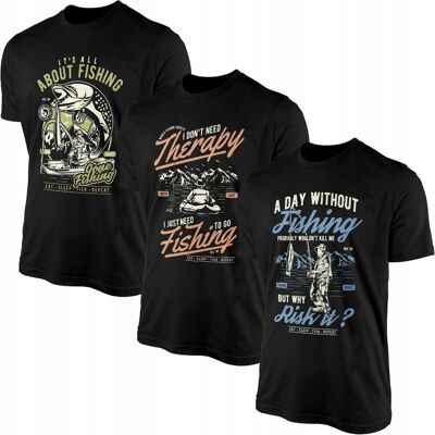 GILDAN Koszulki Męskie Na Ryby Komplet 3 X T-Shirt Koszulka 100% Bawełna 3pak GILDAN Koszulki Męskie Na Ryby Komplet 3 X T-Shirt Koszulka 100% Bawełna 3pak