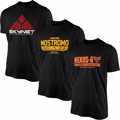 GILDAN Koszulki Męskie Skynet Nostromo Nexus-6 3 X T-Shirt Koszulka 3pak Zestaw GILDAN Koszulki Męskie Skynet Nostromo Nexus-6 3 X T-Shirt Koszulka 3pak Zestaw