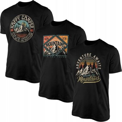 GILDAN Koszulki Męskie W Góry Do Lasu 3 X T-Shirt Koszulka 100% Bawełna 3pak GILDAN Koszulki Męskie W Góry Do Lasu 3 X T-Shirt Koszulka 100% Bawełna 3pak