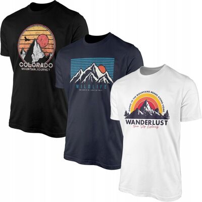 GILDAN Koszulki Męskie W Góry Zestaw Kompet 3 X T-Shirt Koszulka 100% Bawełna 3pak GILDAN Koszulki Męskie W Góry Zestaw Kompet 3 X T-Shirt Koszulka 100% Bawełna 3pak
