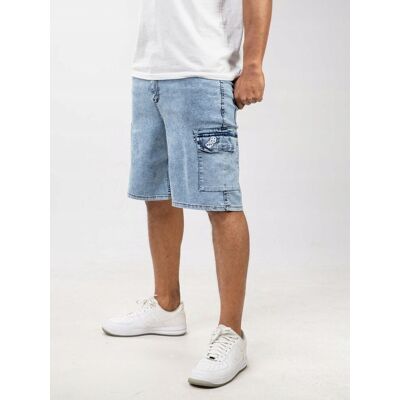 inna (Inny) Krótkie Spodenki Jeansowe Męskie Szorty Bojówki Cargo Niebieskie Lucky 38 inna (Inny) Krótkie Spodenki Jeansowe Męskie Szorty Bojówki Cargo Niebieskie Lucky 38