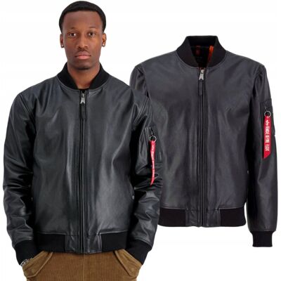 Kurtka Alpha Industries MA-1 Leather LF 138121 03 Czarna L Kurtka Alpha Industries MA-1 Leather LF 138121 03 Czarna L
