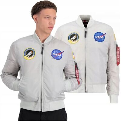 Kurtka Alpha Industries MA-1 VF NASA 166107 666 Pastel Grey 3XL Kurtka Alpha Industries MA-1 VF NASA 166107 666 Pastel Grey 3XL