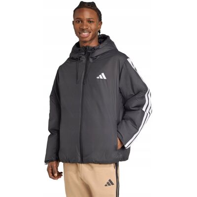 Kurtka męska adidas Essentials Climawarm 3-Stripes Insulated Hooded czarna Kurtka męska adidas Essentials Climawarm 3-Stripes Insulated Hooded czarna