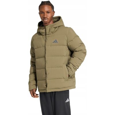 Kurtka męska adidas Helionic Climawarm Hoodie oliwkowa JX0580 M Kurtka męska adidas Helionic Climawarm Hoodie oliwkowa JX0580 M