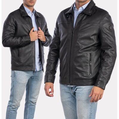 Inny producent Kurtka Męska DONDERS Skóra naturalna Czarna 52556 XL Inny producent Kurtka Męska DONDERS Skóra naturalna Czarna 52556 XL