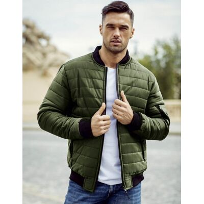 Dstreet Kurtka męska pikowana bomber jacket zielona TX2211A-L Dstreet Kurtka męska pikowana bomber jacket zielona TX2211A-L