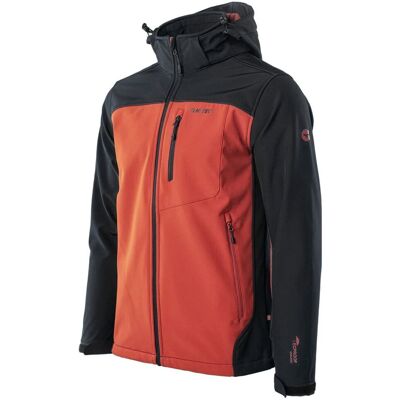 HI TEC Kurtka męska softshell z kapturem HI-TEC ROOIBOS TEA/BLACK NIKKO XXL HI TEC Kurtka męska softshell z kapturem HI-TEC ROOIBOS TEA/BLACK NIKKO XXL