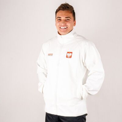 PROS Kurtka reprezentacji, przeciwdeszczowa męska, model 723 POLSKA, biała, rozmiar XXXL PROS Kurtka reprezentacji, przeciwdeszczowa męska, model 723 POLSKA, biała, rozmiar XXXL