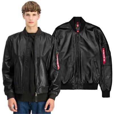 Kurtka skórzana Alpha Industries MA-1 Leather Bomber Jacket 156141 03 - Kurtka skórzana Alpha Industries MA-1 Leather Bomber Jacket 156141 03 -