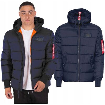 Kurtka z kapturem Alpha Industries Hooded Puffer FD 118113 07 Granatowa 3XL Kurtka z kapturem Alpha Industries Hooded Puffer FD 118113 07 Granatowa 3XL