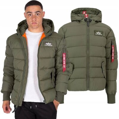 Kurtka z kapturem Alpha Industries Hooded Puffer FD 118113 257 Zielona XXL Kurtka z kapturem Alpha Industries Hooded Puffer FD 118113 257 Zielona XXL