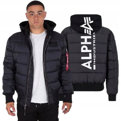 Kurtka z kapturem Alpha Industries MA-1 ZH Back Print Puffer FD 118107 03 - Kurtka z kapturem Alpha Industries MA-1 ZH Back Print Puffer FD 118107 03 -
