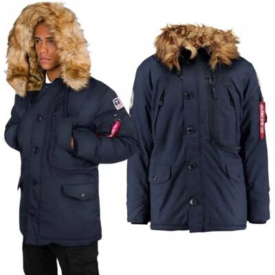 Kurtka z kapturem Alpha Industries Polar Jacket 123144 07 - Granatowa 3XL Kurtka z kapturem Alpha Industries Polar Jacket 123144 07 - Granatowa 3XL