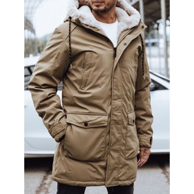 Kurtka zimowa męska ciemnobeżowa Dstreet TX4592-XXL Kurtka zimowa męska ciemnobeżowa Dstreet TX4592-XXL