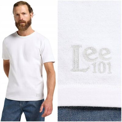 Lee 101 CORE TEE Bright White biały t-shirt bawełniana koszulka premium M Lee 101 CORE TEE Bright White biały t-shirt bawełniana koszulka premium M