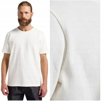 Lee 101 CORE TEE Ecru PREMIUM t-shirt mięsista bawełniana koszulka męska M Lee 101 CORE TEE Ecru PREMIUM t-shirt mięsista bawełniana koszulka męska M