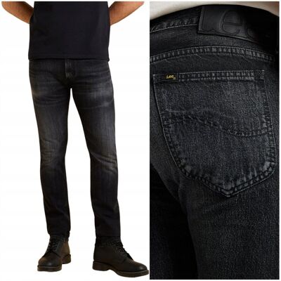 Lee 101 RIDER SLIM JAPAN PREMIUM czarne dopasowane spodnie jeansowe W33 L32 Lee 101 RIDER SLIM JAPAN PREMIUM czarne dopasowane spodnie jeansowe W33 L32
