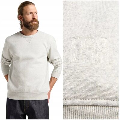 Lee 101 SWEATSHIRT Sharp Grey Mele PREMIUM szara bawełniana bluza męska S Lee 101 SWEATSHIRT Sharp Grey Mele PREMIUM szara bawełniana bluza męska S