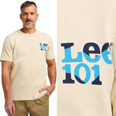 Lee 101 TEE Greige KREMOWY T-SHIRT BAWEŁNIANA KOSZULKA PREMIUM REGULAR M Lee 101 TEE Greige KREMOWY T-SHIRT BAWEŁNIANA KOSZULKA PREMIUM REGULAR M