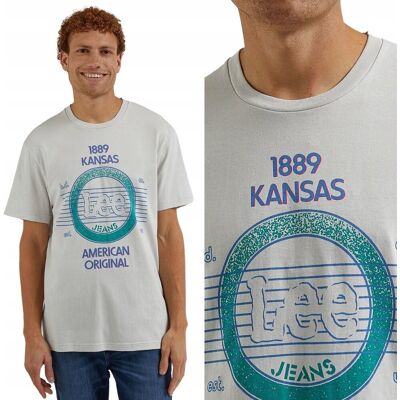 Lee 80'S GRAPHIC TEE Foggy RELAXED LUŹNY SZARY T-SHIRT BAWEŁNA KOSZULKA L Lee 80'S GRAPHIC TEE Foggy RELAXED LUŹNY SZARY T-SHIRT BAWEŁNA KOSZULKA L