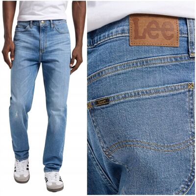 Lee AUSTIN regular tapered Shipwreck proste spodnie jeansowe dziury W32 L32 Lee AUSTIN regular tapered Shipwreck proste spodnie jeansowe dziury W32 L32