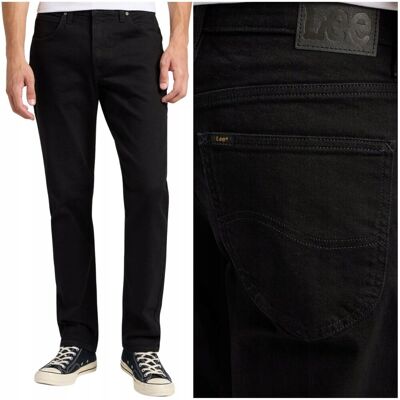 Lee BROOKLYN Black Rinse DżINS czarne proste spodnie jeansowe W34 L32 Lee BROOKLYN Black Rinse DżINS czarne proste spodnie jeansowe W34 L32