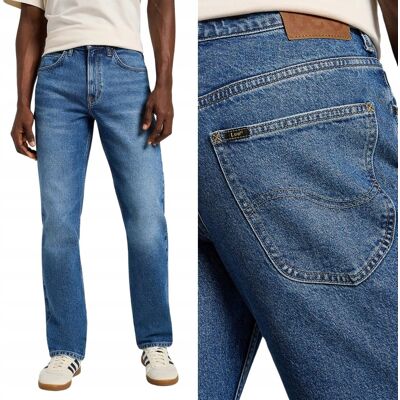 Lee BROOKLYN STRAIGHT Groundwater klasyczne proste spodnie jeansowe W40 L32 Lee BROOKLYN STRAIGHT Groundwater klasyczne proste spodnie jeansowe W40 L32