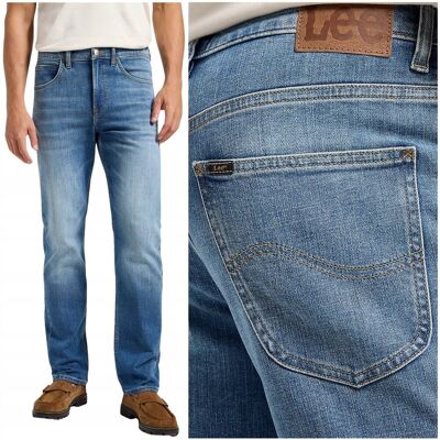 Lee BROOKLYN STRAIGHT Highland klasyczne proste spodnie jeansowe W38 L32 Lee BROOKLYN STRAIGHT Highland klasyczne proste spodnie jeansowe W38 L32