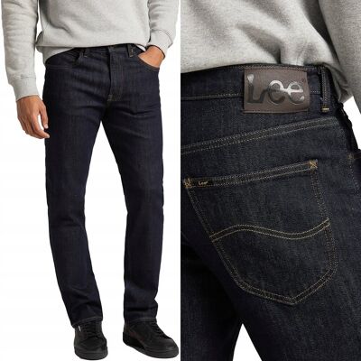 Lee BROOKLYN STRAIGHT proste klasyczne ciemne spodnie jeansowe W46 L32 Lee BROOKLYN STRAIGHT proste klasyczne ciemne spodnie jeansowe W46 L32