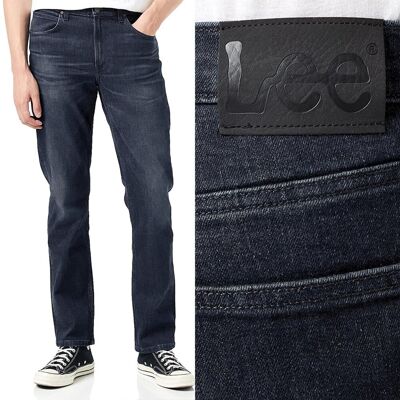 Lee BROOKLYN Washed Cement klasyczne proste szare spodnie jeansowe W32 L32 Lee BROOKLYN Washed Cement klasyczne proste szare spodnie jeansowe W32 L32