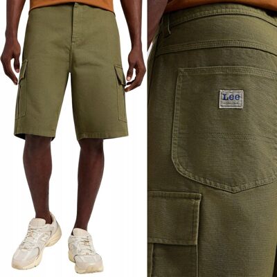 Lee CARGO SHORT WORKWEAR Olive LUŹNE ZIELONE BOJÓWKOWE KRÓTKIE SPODENKI W31 Lee CARGO SHORT WORKWEAR Olive LUŹNE ZIELONE BOJÓWKOWE KRÓTKIE SPODENKI W31