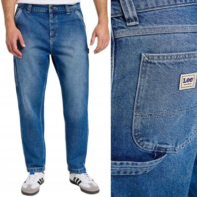 Lee CARPENTER Mid Shade WORKWEAR luźne spodnie jeansowe bez streczu W30 L32 Lee CARPENTER Mid Shade WORKWEAR luźne spodnie jeansowe bez streczu W30 L32