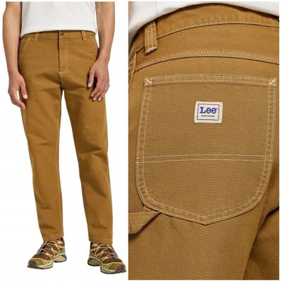 Lee CARPENTER REALXED Ginger WORKWEAR luźne brązowe spodnie bojówki W31 L32 Lee CARPENTER REALXED Ginger WORKWEAR luźne brązowe spodnie bojówki W31 L32