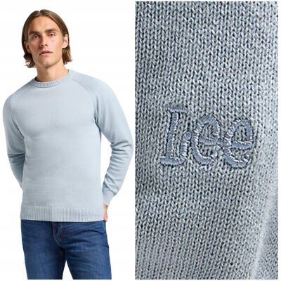 Lee CLEAN RAGLAN SWEATER Concrete dopasowany pastelowy bawełniany sweter L Lee CLEAN RAGLAN SWEATER Concrete dopasowany pastelowy bawełniany sweter L