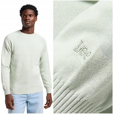 Lee CLEAN RAGLAN SWEATER Soft Sage dopasowany pastelowy bawełniany sweter L Lee CLEAN RAGLAN SWEATER Soft Sage dopasowany pastelowy bawełniany sweter L