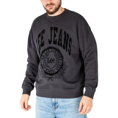 Inny producent Lee Crew Seasonal Męska Bluza Klasyczna Logo Nadruk Washed Black L84Kryon-L Inny producent Lee Crew Seasonal Męska Bluza Klasyczna Logo Nadruk Washed Black L84Kryon-L