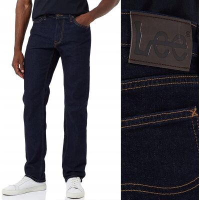 Lee DAREN Rinse DżINS proste męskie granatowe spodnie jeansowe W46 L32 Lee DAREN Rinse DżINS proste męskie granatowe spodnie jeansowe W46 L32