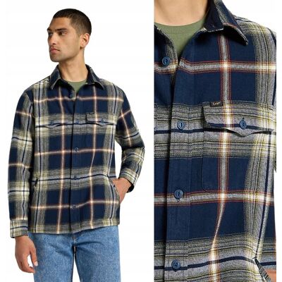 Lee Flap Pocket Overshirt Navy Bawełniana Koszula Kurtka Katana W Kratę Xl Lee Flap Pocket Overshirt Navy Bawełniana Koszula Kurtka Katana W Kratę Xl