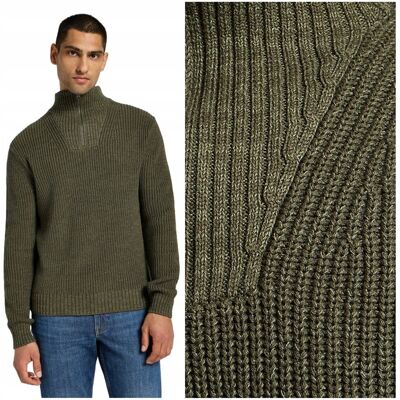 Lee Half Zip Knit Mercantile rozpinany bawełniany męski sweter na stójce S Lee Half Zip Knit Mercantile rozpinany bawełniany męski sweter na stójce S