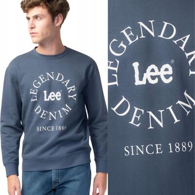 Lee LEGENDARY SWS Deep Waters NIEBESKA BLUZA Z LOGO REGULAR FIT XXL Lee LEGENDARY SWS Deep Waters NIEBESKA BLUZA Z LOGO REGULAR FIT XXL