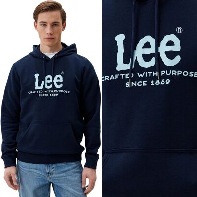 Lee LOGO HOODIE Emperor Navy GRANATOWA BLUZA Z KAPTUREM KANGURKA XL Lee LOGO HOODIE Emperor Navy GRANATOWA BLUZA Z KAPTUREM KANGURKA XL