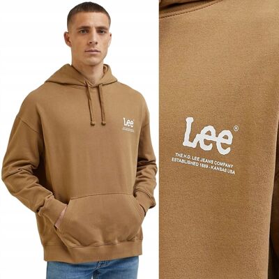 Lee Loose Logo Hoodie Clay Luźna Bawełniana Bluza Z Kapturem Kangurka Xl Lee Loose Logo Hoodie Clay Luźna Bawełniana Bluza Z Kapturem Kangurka Xl