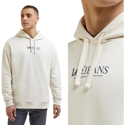 Lee Loose Logo Hoodie Ecru Bardzo Luźna Biała Bluza Z Kapturem Kangurka Xl Lee Loose Logo Hoodie Ecru Bardzo Luźna Biała Bluza Z Kapturem Kangurka Xl