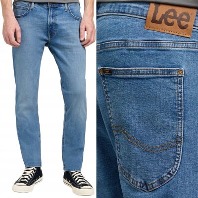 Lee LUKE Carrier Blue mocno zwężane elastyczne spodnie jeansowe W33 L32 Lee LUKE Carrier Blue mocno zwężane elastyczne spodnie jeansowe W33 L32