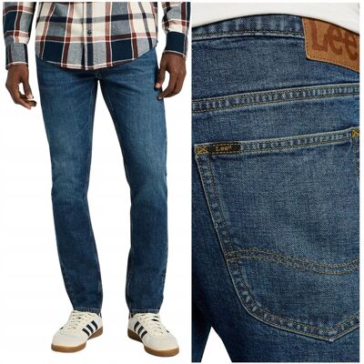 Lee LUKE Eclipse Blue DżINS mocno zwężane ciemne spodnie jeansowe W28 L32 Lee LUKE Eclipse Blue DżINS mocno zwężane ciemne spodnie jeansowe W28 L32