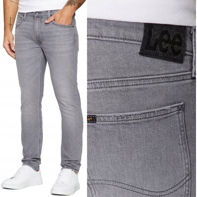 Lee LUKE SLIM Clash szare męskie mocno zwężane spodnie jeansowe W30 L34 Lee LUKE SLIM Clash szare męskie mocno zwężane spodnie jeansowe W30 L34