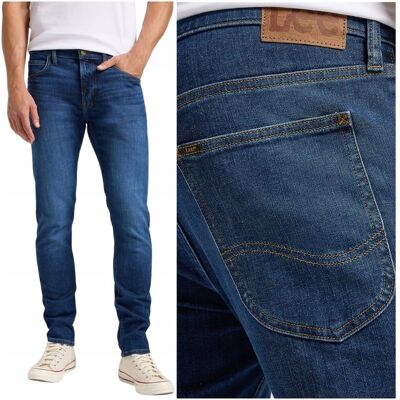Lee Luke Slim Stoney Dżins Mocno Zwężane Ciemne Spodnie Jeansowe W31 L32 Lee Luke Slim Stoney Dżins Mocno Zwężane Ciemne Spodnie Jeansowe W31 L32